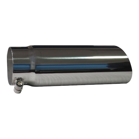 EXHAUST TIPS 312 Inch Inlet 4 Inch Outlet Polished Stainless Steel Round Angled Cut Sharp Edg